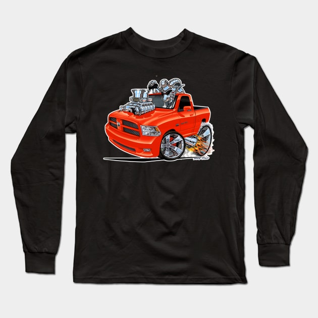 Dodge RAM ORANGE Truck Long Sleeve T-Shirt by vincecrain